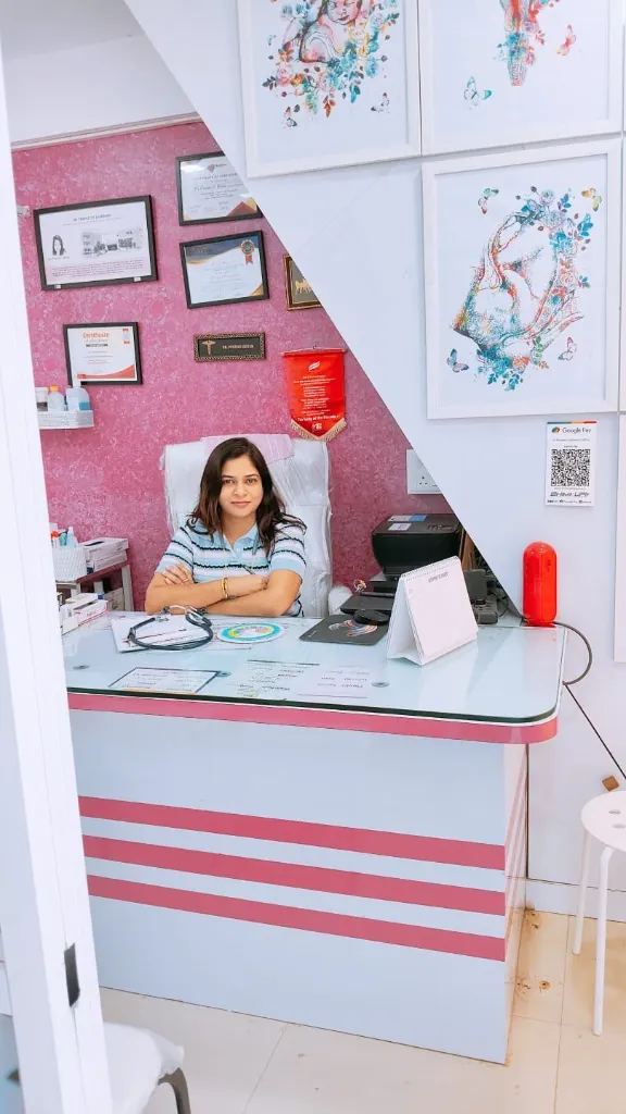 Dr. Poonam in her consultation room at Dr. Poonam's Women's Clinic