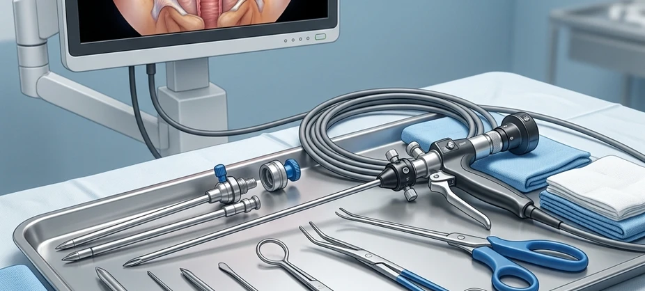 High definition laparoscopy camera console and keyhole surgery port visualization